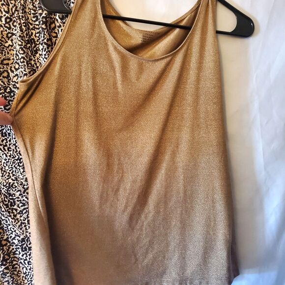 Elementz Animal Print Skirt, Old Navy Skirt & Gold Tank Top by Charter Club, SP - Picture 4 of 11